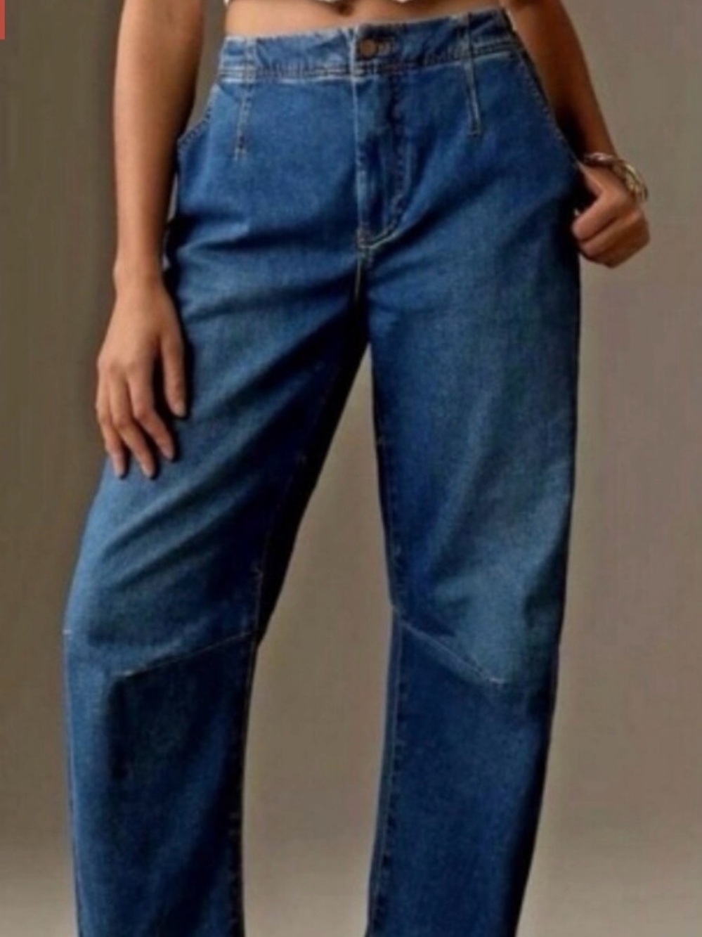 Pilcro Leni Mid-Rise Tapered Barrel Jeans Size 32 Western Boho Hippie Casual - Picture 2 of 10